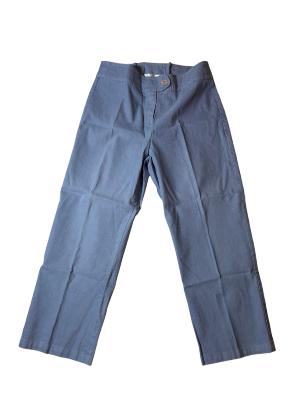 Loose Light Blue Cropped Pants L Minimalist Casual Comfort